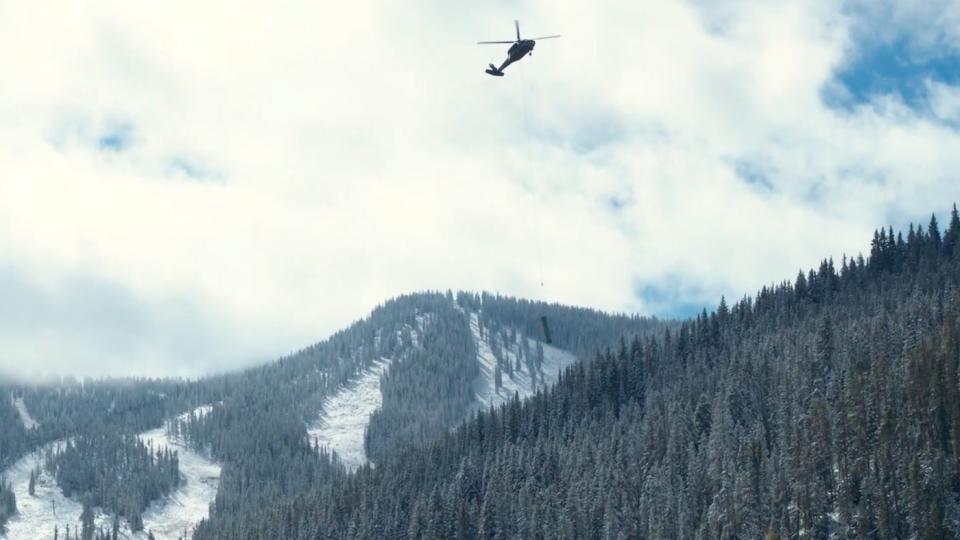 Installation of chairlifts at new Wasatch Peaks Ranch in Utah
